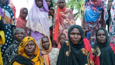 Some Sudan women who are fleeing the war in an unofficial camp in South Sudan. Photo: Virginia Pietromarchi/Al Jazeera